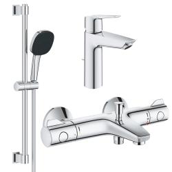 Комплект змішувачів для ванної кімнати з термостатом Grohe QuickFix Grohtherm&Start UA202304TS