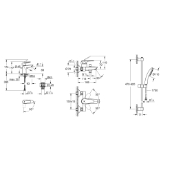 Комплект змішувачів для ванної кімнати Grohe QuickFix Start Edge ColdStart UA202501SE