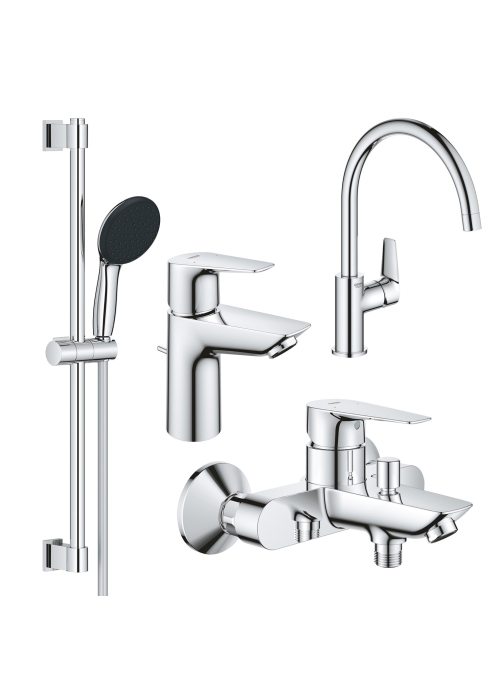 Комплект змішувачів для ванної кімнати і кухні Grohe QuickFix Start Edge UA202501SK