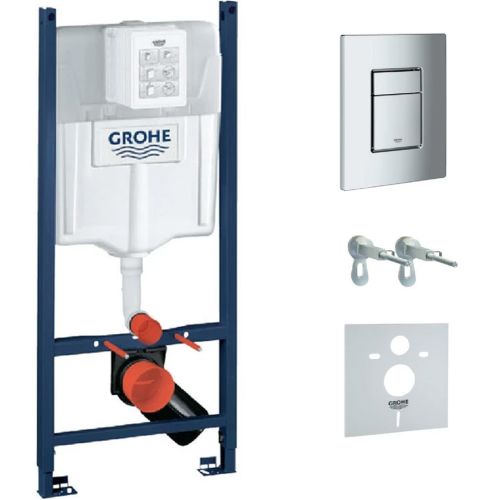 Инсталляционная система  GROHE Rapid SL 3 в 1 + Клавиша смыва Grohe Skate Cosmopolitan 3884000G + 38732000