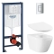 Комплект Solido 5-в-1: инсталляция Grohe Rapid SL 38536001 с клавишей Skate Cosmopolitan (38732000) + подвесной унитаз Euro 102485SH00 с крышкой (102500SH00), UA38102SH0