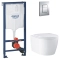 Комплект Solido 5-в-1: инсталляция Grohe Rapid SL 38536001 с клавишей Skate Cosmopolitan (38732000) + подвесной унитаз Bau 103860SH00, UA38103SH0