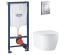 Комплект Solido 5-в-1: инсталляция Grohe Rapid SL 38536001 с клавишей Skate Cosmopolitan (38732000) + подвесной унитаз Bau 103860SH00, UA38103SH0