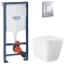 Інсталяція Grohe Rapid SL 38536001 з клавішею Skate Cosmopolitan (38732000) + підвісний унітаз Bau Edge 106740SH00 з кришкою (102500SH00), UA38106SH0
