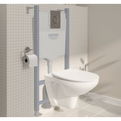 Комплект Grohe Solido 5-в-1: Унітаз + інсталяція Grohe Rapid SL 38528001 з клавішами Nova Cosmopolitan 39900000