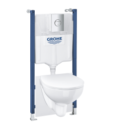 Комплект Grohe Solido 5-в-1: Унітаз + інсталяція Grohe Rapid SL 38528001 з клавішами Nova Cosmopolitan 39900000