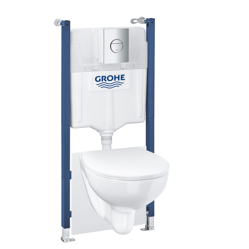 Комплект Grohe Solido 5-в-1: Унітаз + інсталяція Grohe Rapid SL 38528001 з клавішами Nova Cosmopolitan 39900000