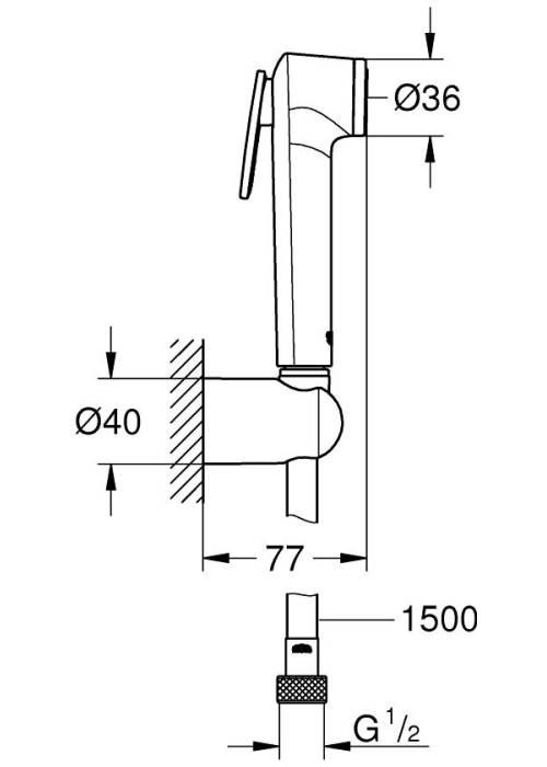 Гигиенический комплект Grohe Tempesta-F Trigger Spray 26353000