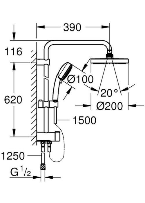 Душова систем Grohe Tempesta Cosmopolitan 200 27394002