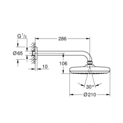 Верхній душ Grohe Tempesta 210, 1022182430