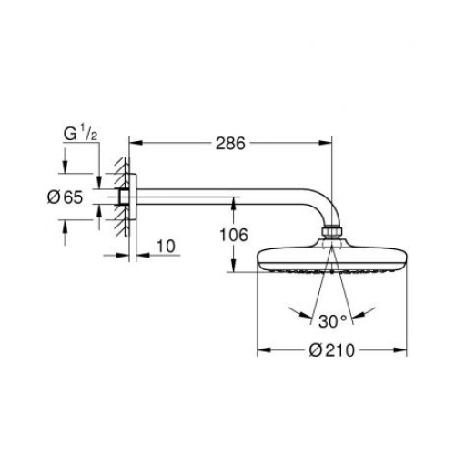 Верхній душ Grohe Tempesta 210, 1022182430