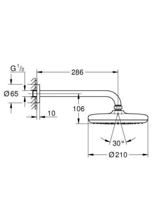 Верхний душ Grohe Tempesta 210, 1022182430