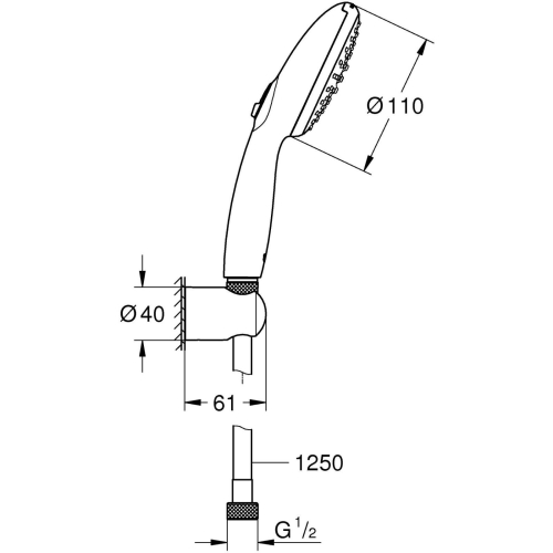 Душовий набір Grohe Tempesta 110, чорний матовий, 261642433