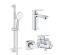 Комплект змішувачів для ванної кімнати Grohe Cubeo UA125246M