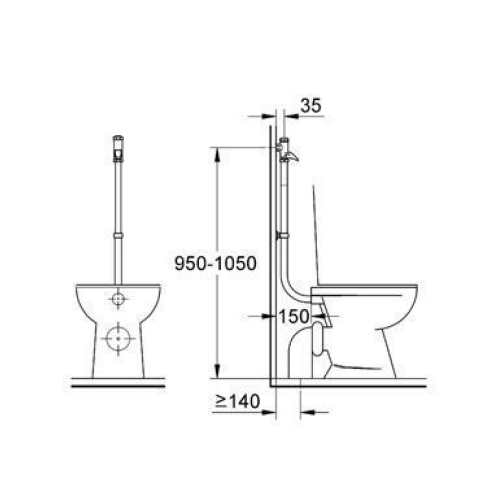 Повноавтоматичний змивний пристрій для пісуару Grohe, 37141000