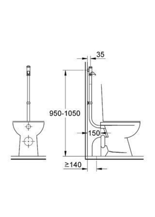 Повноавтоматичний змивний пристрій для пісуару Grohe, 37141000