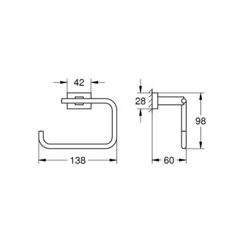 Тримач для туалетного паперу GROHE ESSENTIALS CUBE, 40507001