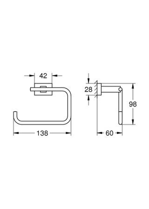 Тримач для туалетного паперу GROHE ESSENTIALS CUBE, 40507001