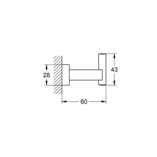 Гачок одинарний GROHE ESSENTIALS CUBE, 40511001