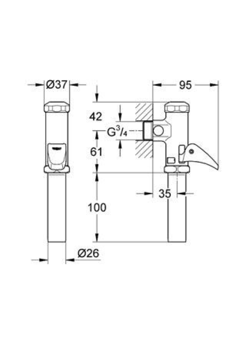 Автоматичний змивний пристрій для пісуару Grohe Rondo 37139000