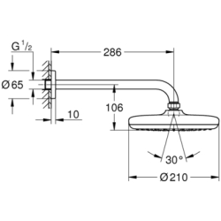 Верхний душ Grohe New Tempesta 210, 26411000