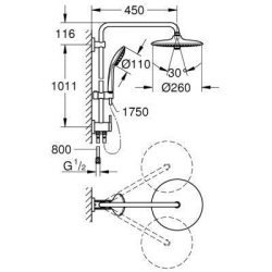 Душова система з перемикачем Grohe Euphoria System 260, 27421002