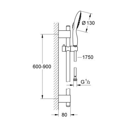 Душовий гарнітур з 4-ма режимами струменя Grohe Power&Soul, 27738000