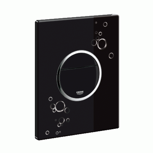 Кнопка смыва для инсталляции Grohe NOVA COSMOPOLITAN 38847KI0, черная с серебряным графическим принт