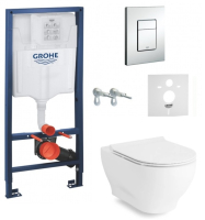 Комплект: Інсталяція GROHE Rapid SL 38772001 +VOLLE OLIVA Rimless тверде сидіння slim slow-closing, 13-45-165