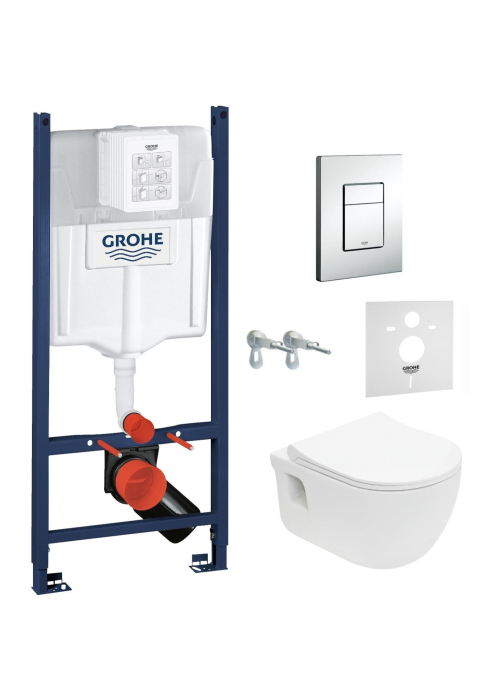 Комплект: Інсталяція GROHE Rapid SL 3884000G + унітаз VOLLE Altea Rimless 13-64-267 + сидіння Slim Soft Close +37131000