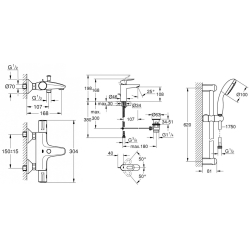 Набір змішувачів для ванної GROHE BauLoop + Grohtherm 34550TM