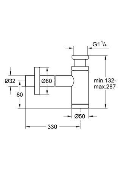 Сифон для раковини 1 1/4" Grohe хром, 28912000