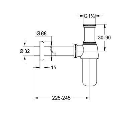 Сифон для раковини 1 1/4" Grohe хром, 28920000