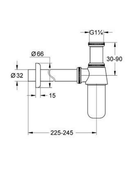 Сифон для раковини 1 1/4" Grohe хром, 28920000