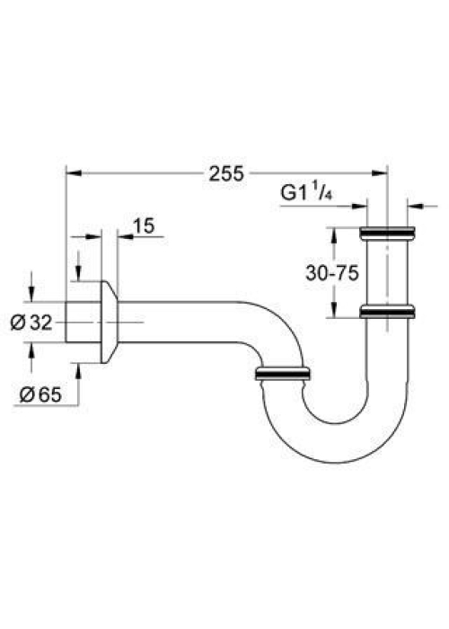 Сифон для раковини 1 1/4" Grohe хром, 28947000