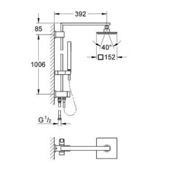 Душова система з перемикачем Grohe Euphoria Cube System 150, 27696000