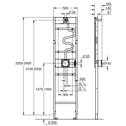❤  Инсталяция для установки душевой системы GROHE Rapido Shower Frame, 1039939990