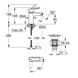 Змішувач для раковини S-розміру Grohe QuickFix Start 235512432