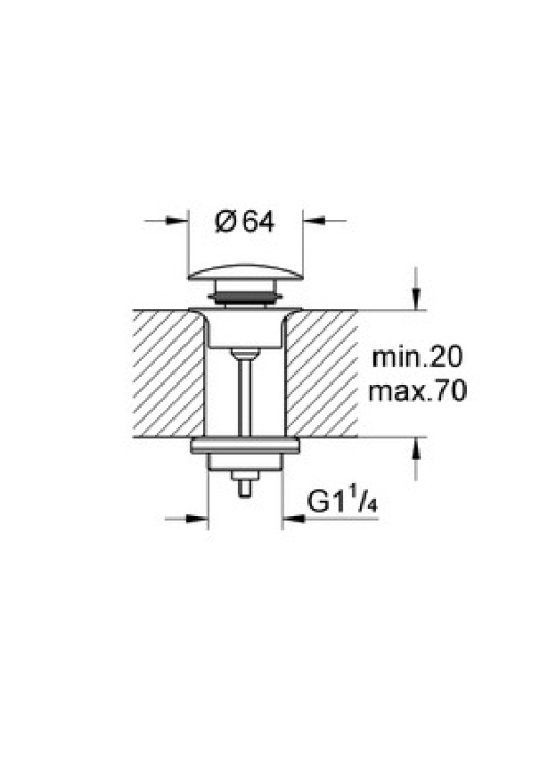 Одноважільний змішувач для раковини Grohe QuickFix Start M-Size + нажимний донний клапан 235752432