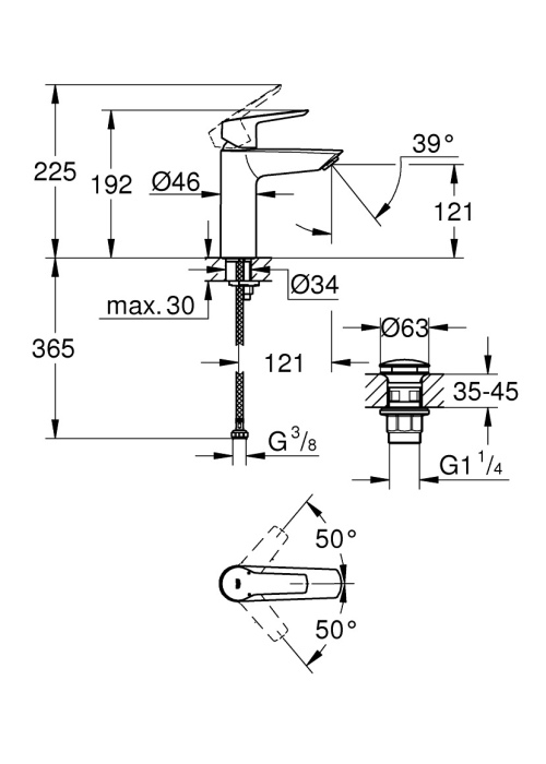 Змішувач для раковини Grohe QuickFix Start 24204002