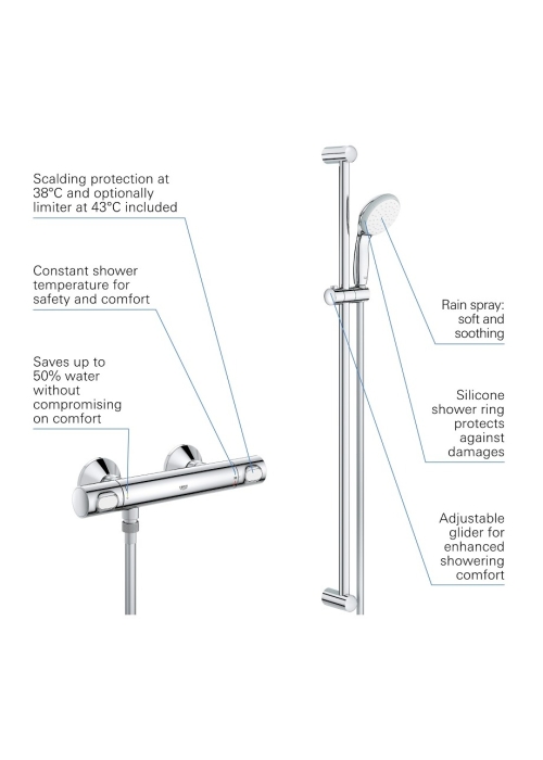 Термостат для душу з душовим гарнітуром Grohe Precision Flow 34842000