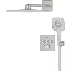 Душевая система скрытого монтажа Grohe SmartActive 310 Cube, Grohtherm SmartControl суперсталь 34864DC0