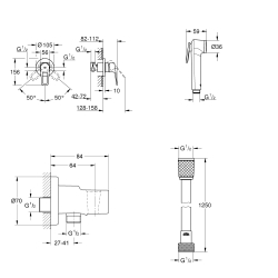 Комплект гігієнічного душу Grohe  NEW Bauloop (UA11104202)