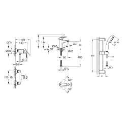 Комплект змішувачів для ванної кімнати Grohe BauFlow UA121630S0