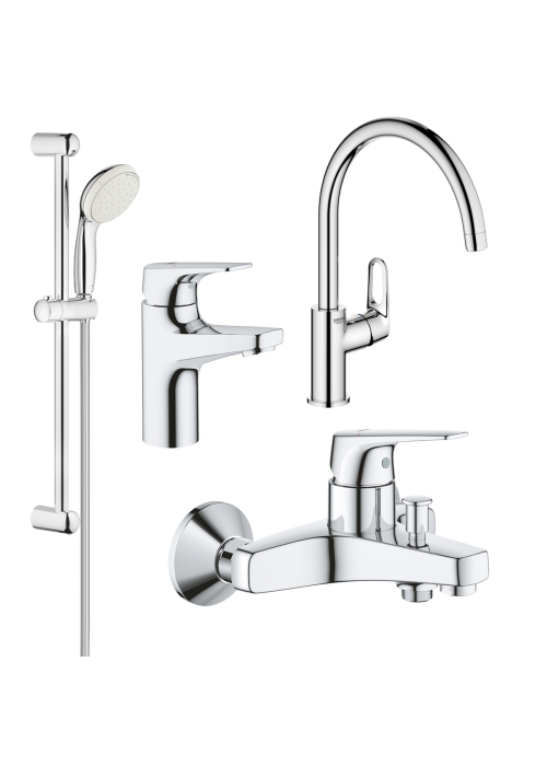 Комплект змішувачів для ванної кімнати і кухні Grohe BauFlow UA121640K0