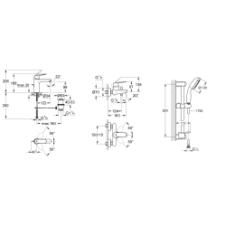 Комплект змішувачів для ванної кімнати Grohe Eurosmart Cosmopolitan UA126112M0