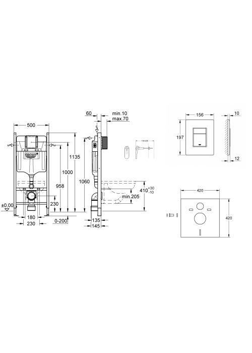 Система інсталяції для унітазу 4 в 1 Grohe Rapid SL UA3873200A