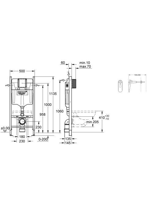 Система інсталяції для унітазу 2 в 1 Grohe Rapid SL UA388400WG