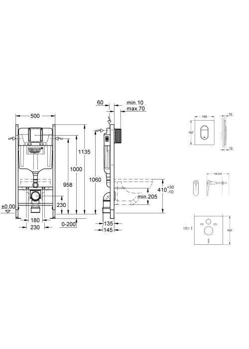 Система інсталяції для унітазу 4 в 1 Grohe Rapid SL UA3884400A