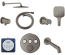 Душова система прихованого монтажу з виливом Grohe Grohtherm SmartControl KIT34863AL0UA Графит матовий